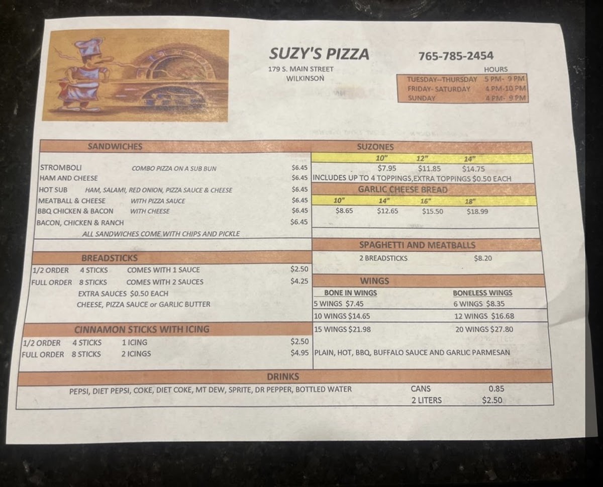 Suzy's Pizza Wilkinson